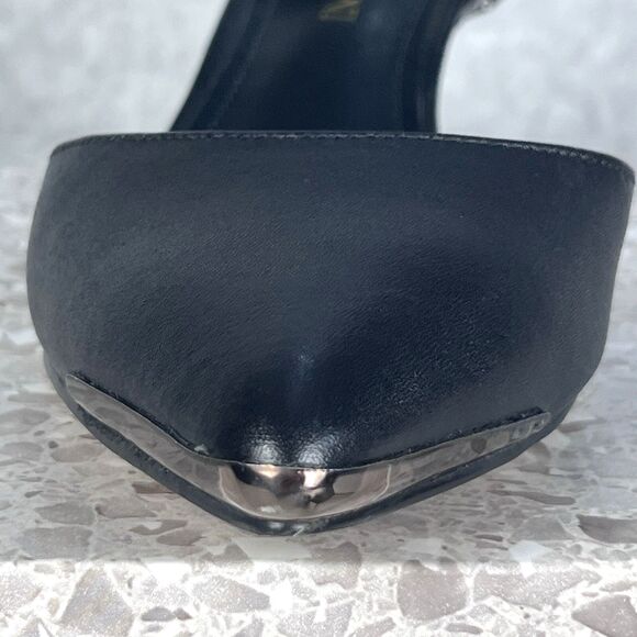 Enzo Angiolini Womens 6.5M Black Pointed Toe Kitten Heel Pumps Gothic Dressy - Picture 7 of 14